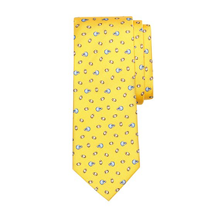 Football Print Tie - Yellow